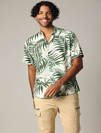 Chemise oversize en viscose avec imprimé tropical 'Deeluxe'