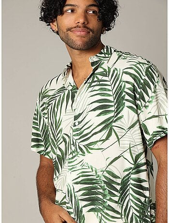 Chemise oversize en viscose avec imprimé tropical 'Deeluxe'