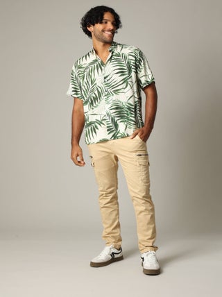Chemise oversize en viscose avec imprimé tropical 'Deeluxe'