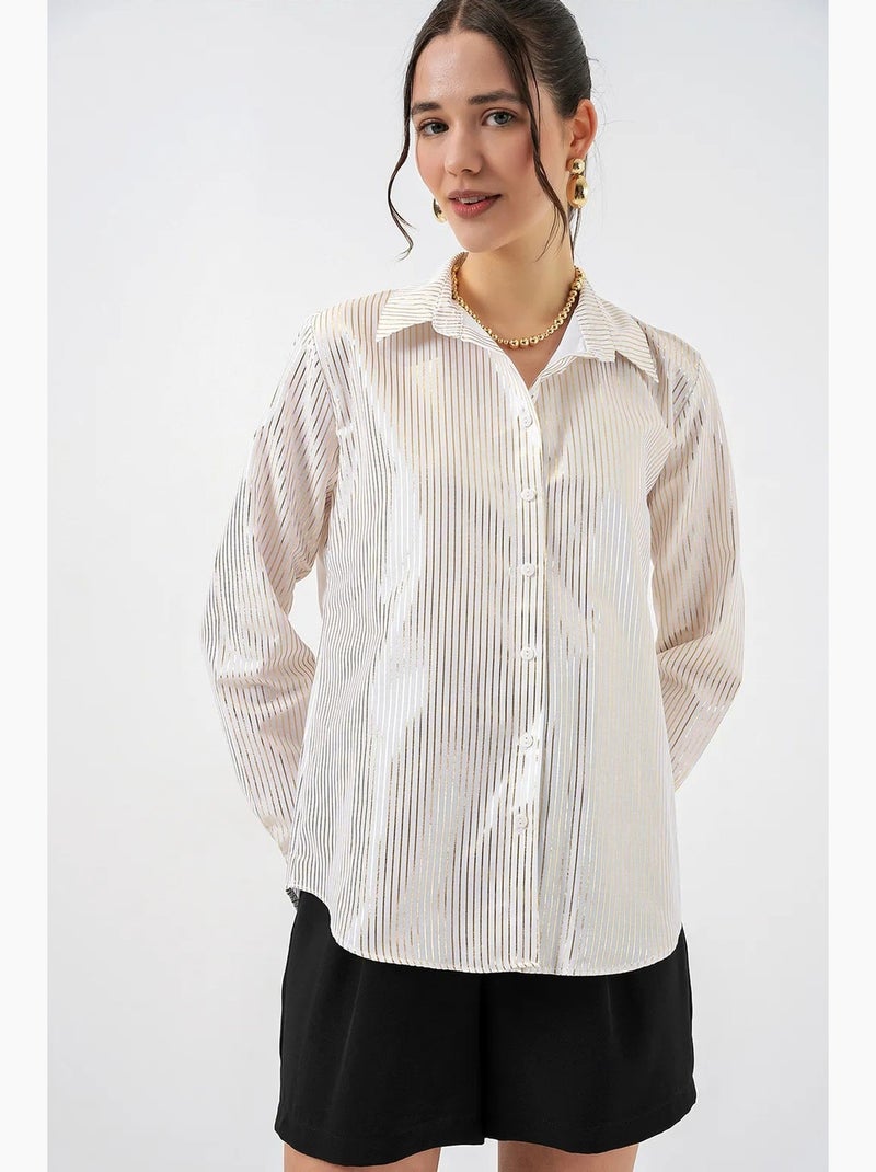 Chemise oversize imprimée à motif abstrait bdart Ecru - Kiabi
