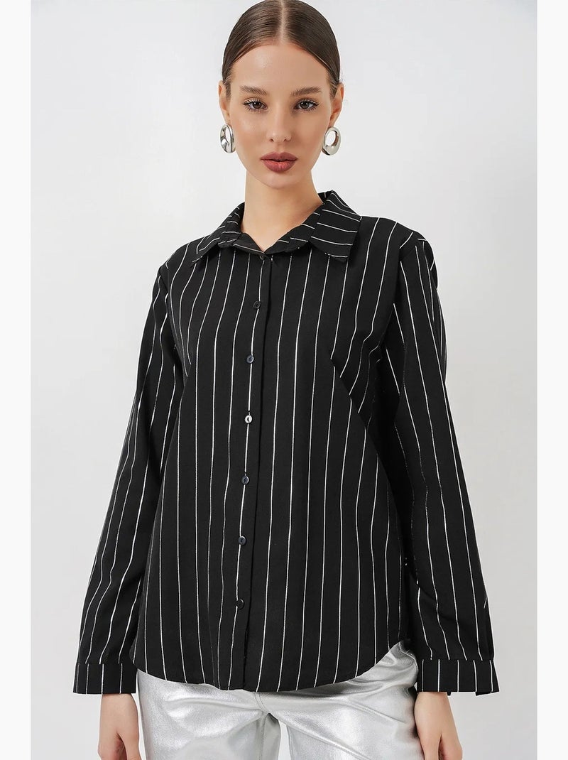 Chemise oversize imprimée à motif abstrait bdart Gris Noir - Kiabi
