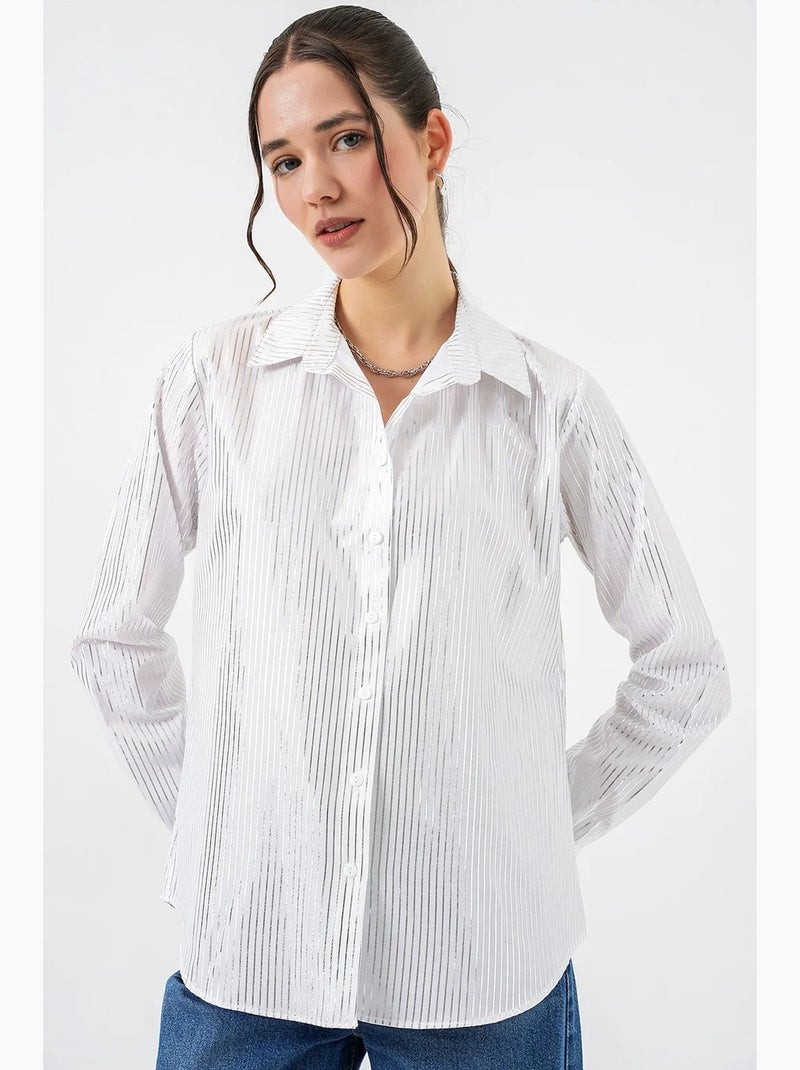 Chemise oversize imprimée à motif abstrait bdart Gris perle - Kiabi