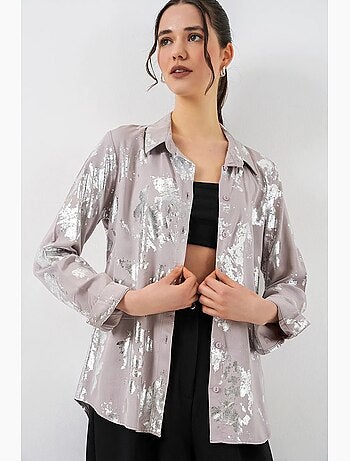 Chemise oversize imprimée à motif abstrait bdart