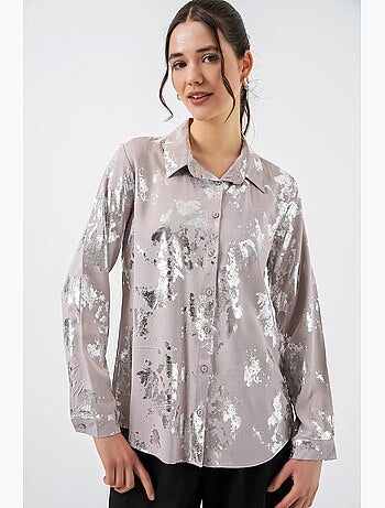 Chemise oversize imprimée à motif abstrait bdart