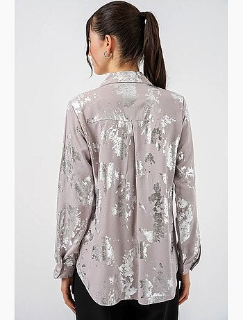 Chemise oversize imprimée à motif abstrait bdart