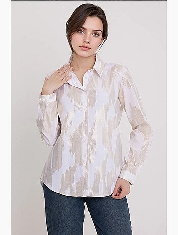 Chemise oversize imprimée à motif abstrait bdart