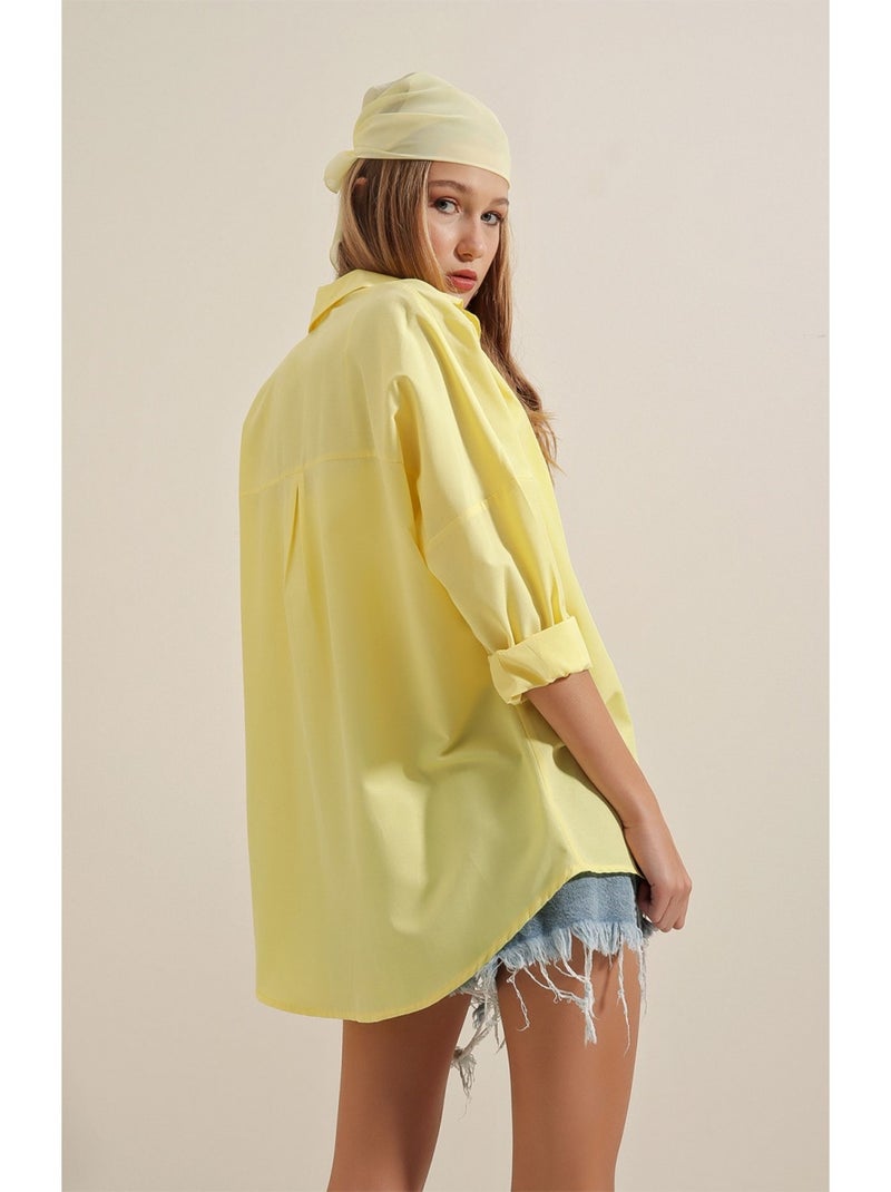 Chemise OVERSIZE Jaune - Kiabi