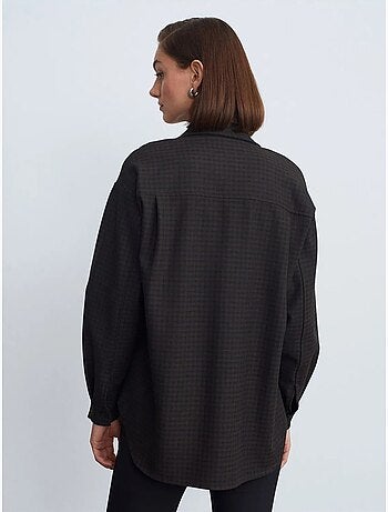 Chemise oversize longue à micro-motif dilvin
