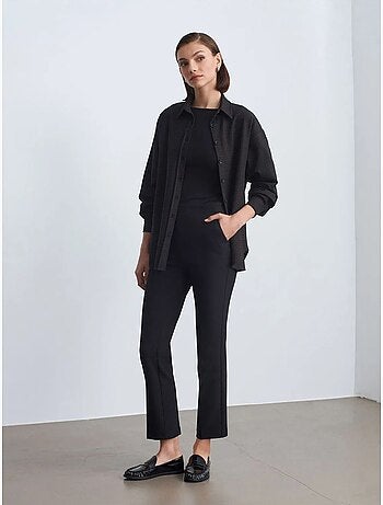 Chemise oversize longue à micro-motif dilvin