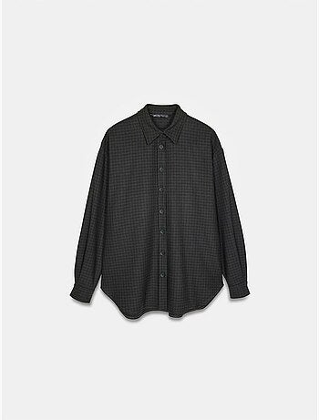 Chemise oversize longue à micro-motif dilvin