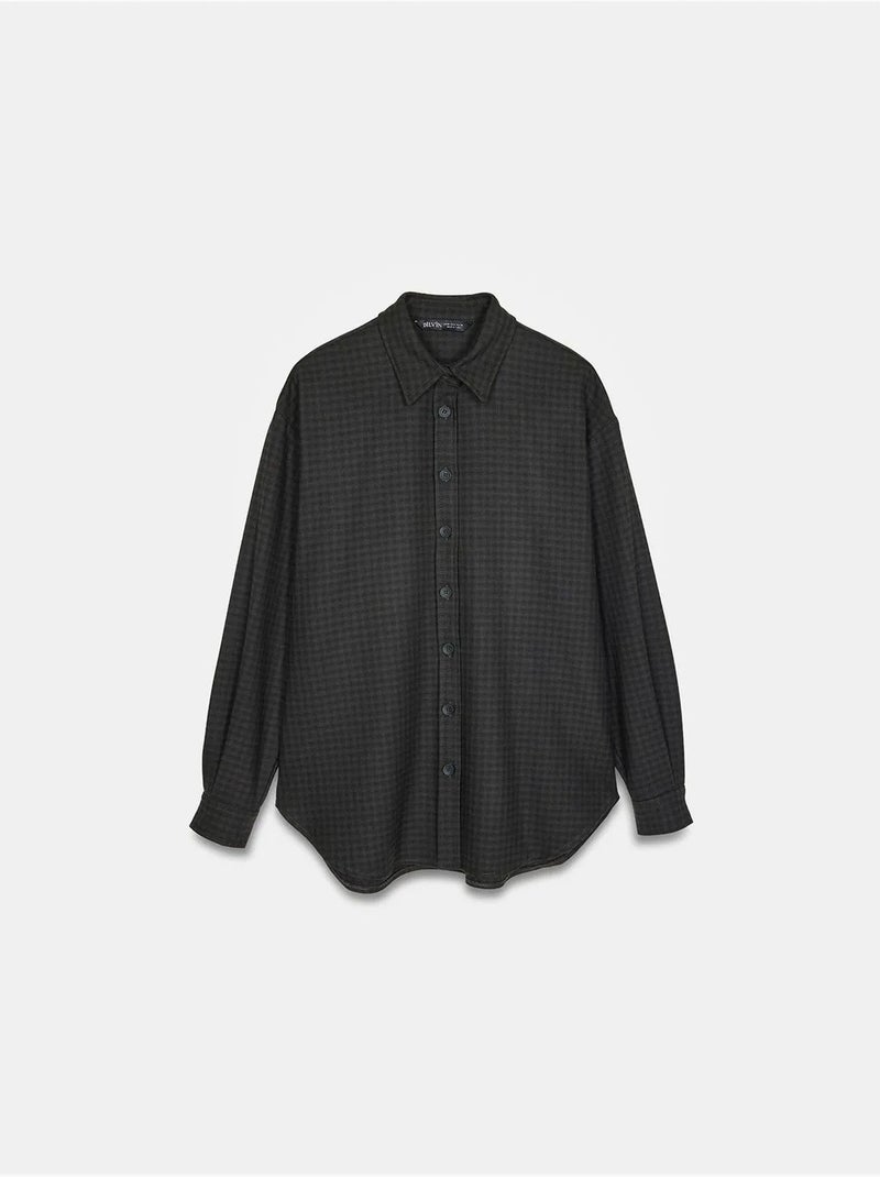 Chemise oversize longue à micro-motif dilvin Gris foncé - Kiabi