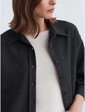 Chemise oversize longue à micro-motif dilvin