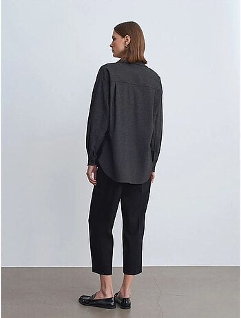 Chemise oversize longue à micro-motif dilvin