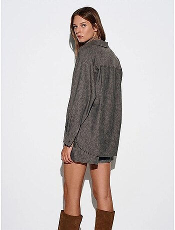Dilvin chemise oversize longue à micro-motif
