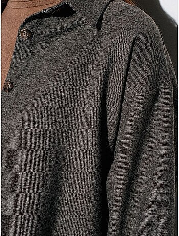 Dilvin chemise oversize longue à micro-motif