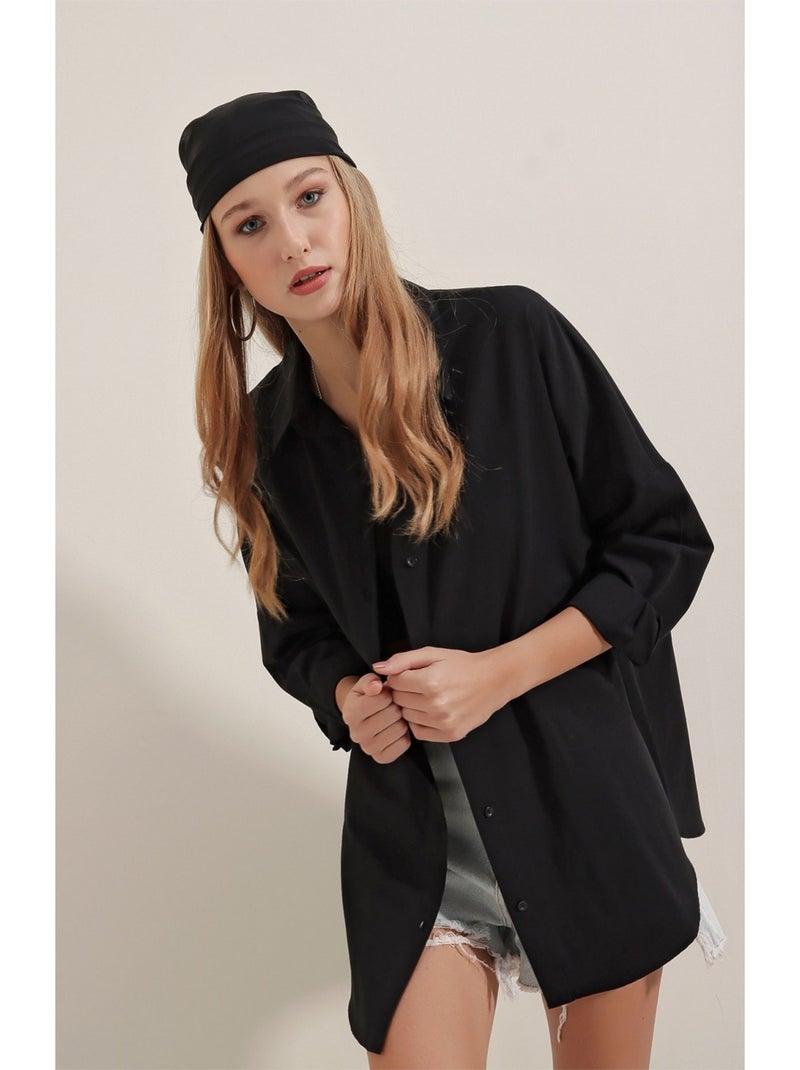 Chemise OVERSIZE Noir Noir - Kiabi