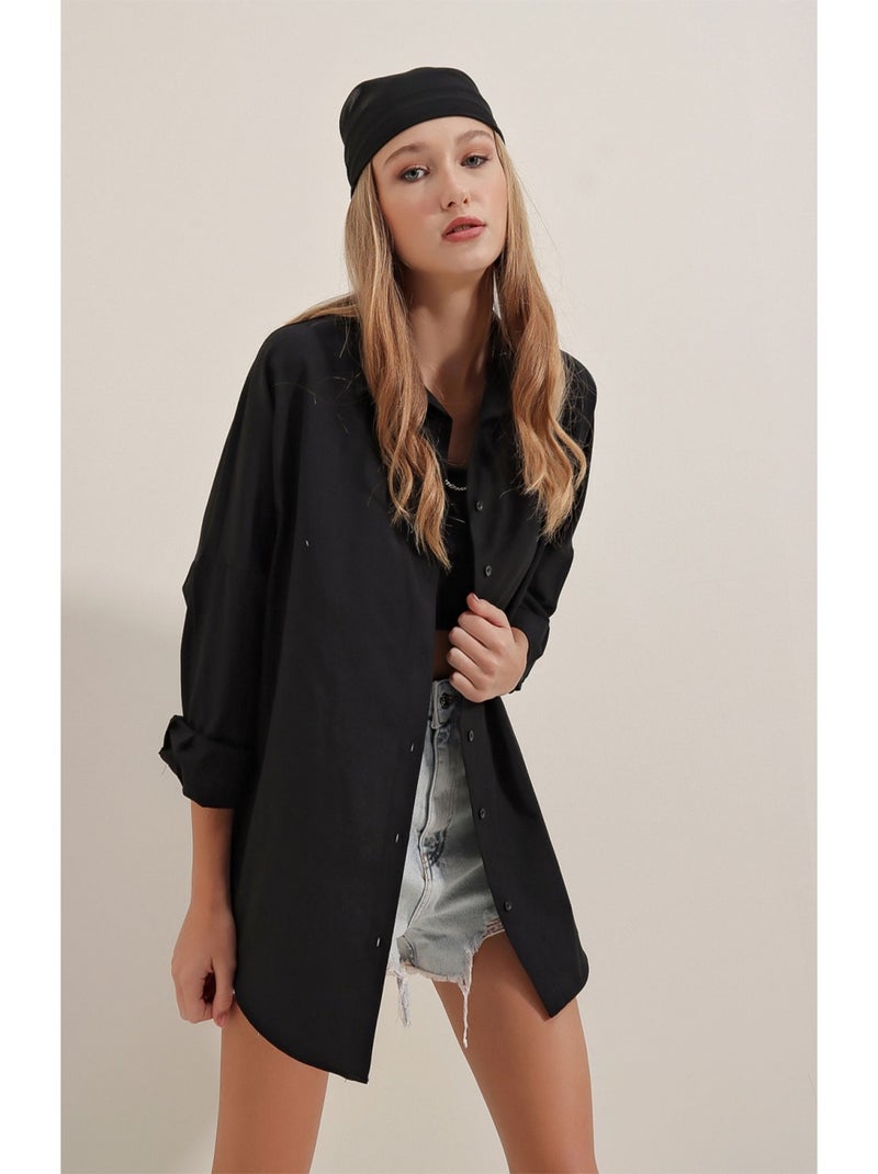 Chemise OVERSIZE Noir Noir - Kiabi