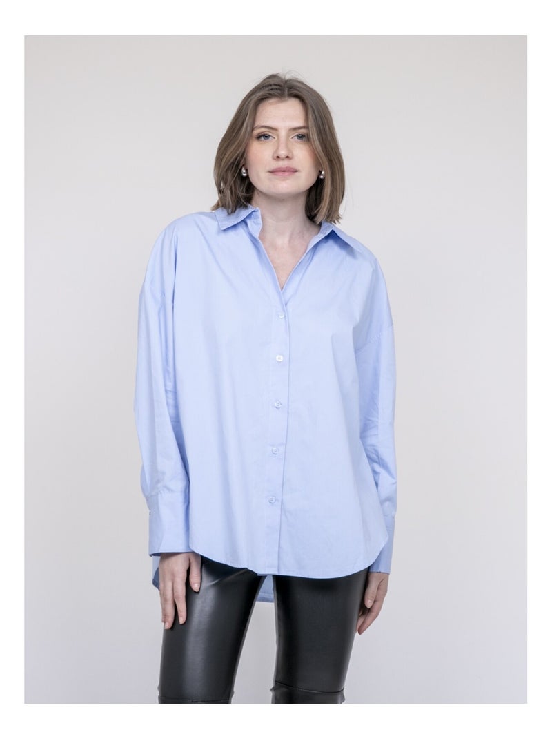 Chemise oversize OPALIA Bleu ciel - Kiabi