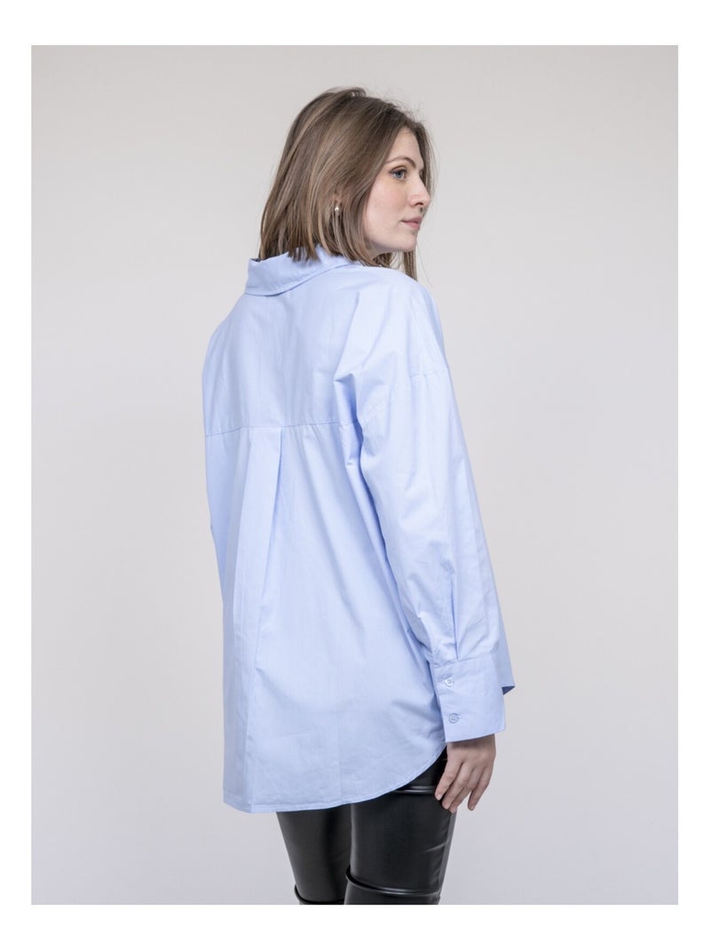 Chemise oversize OPALIA Bleu ciel - Kiabi