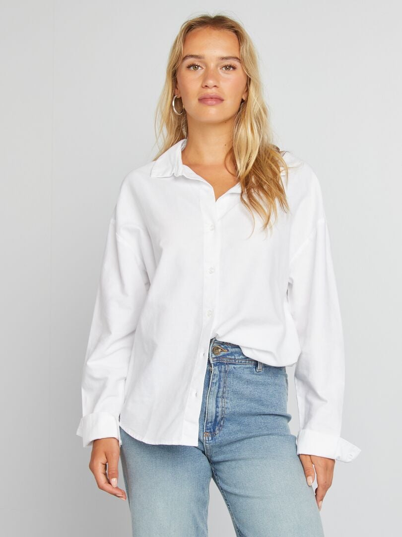 Chemise oversize oxford blanc - Kiabi