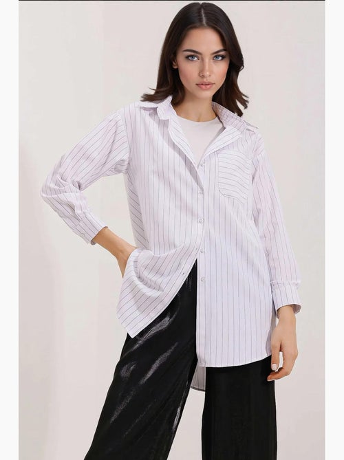 Chemise oversize rayée avec poches bdart - Kiabi Chemise oversize rayée avec poches bdart - Kiabi