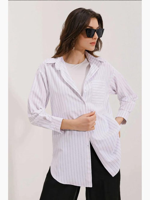 Chemise oversize rayée avec poches bdart - Kiabi Chemise oversize rayée avec poches bdart - Kiabi
