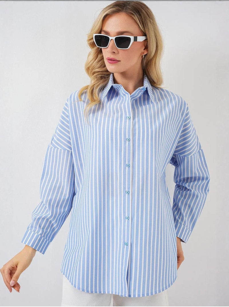 Chemise oversize rayée bdart Bleu ciel - Kiabi