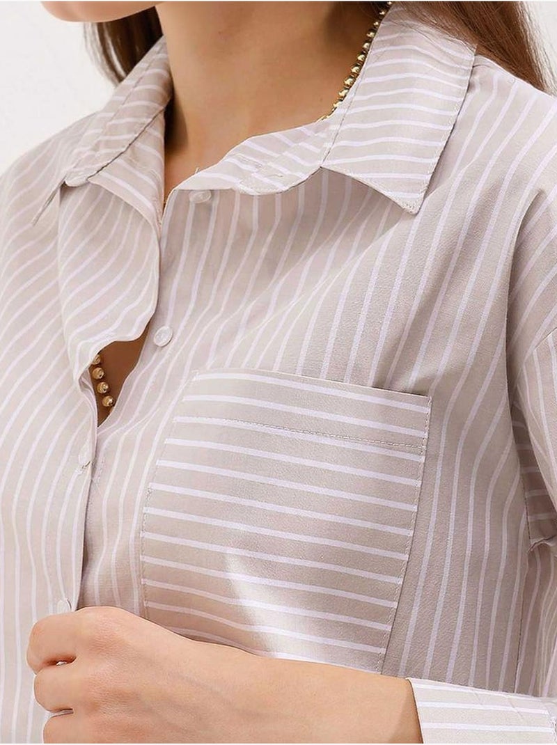 Chemise oversize rayée bdart Crème - Kiabi