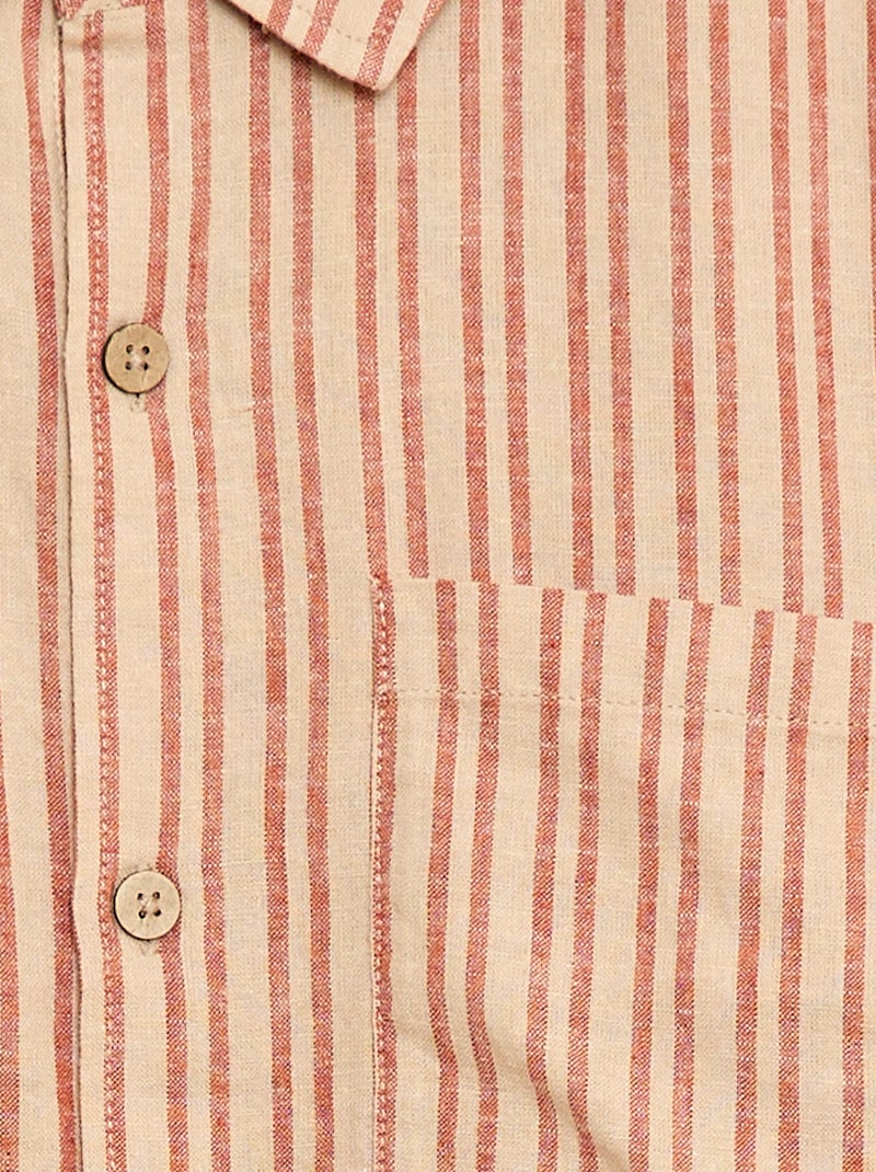 Chemise oversize rayée Beige - Kiabi