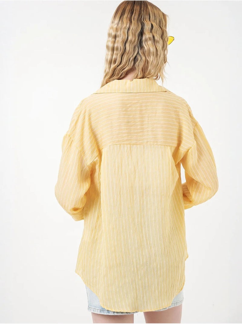 Chemise oversize rayée boutonnée bdart Ambre - Kiabi
