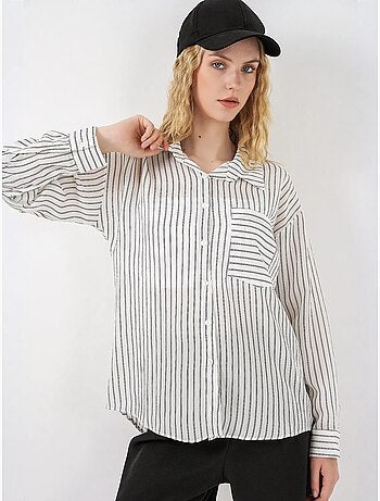 Chemise oversize rayée boutonnée bdart