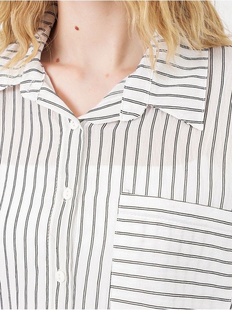 Chemise oversize rayée boutonnée bdart Blanc - Kiabi