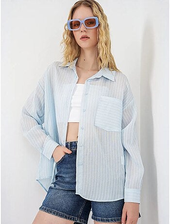 Chemise oversize rayée boutonnée bdart
