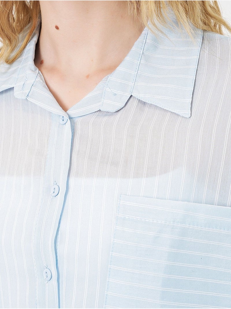 Chemise oversize rayée boutonnée bdart Bleu clair - Kiabi