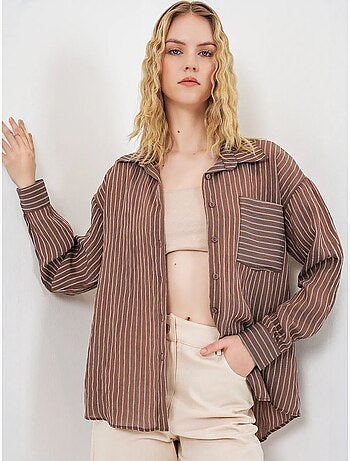 Chemise oversize rayée boutonnée bdart