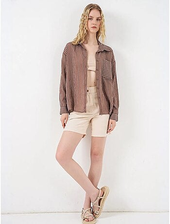 Chemise oversize rayée boutonnée bdart