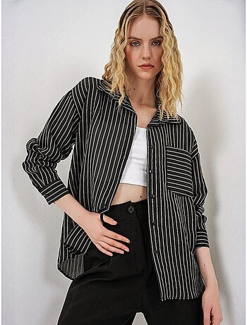 Chemise oversize rayée boutonnée bdart