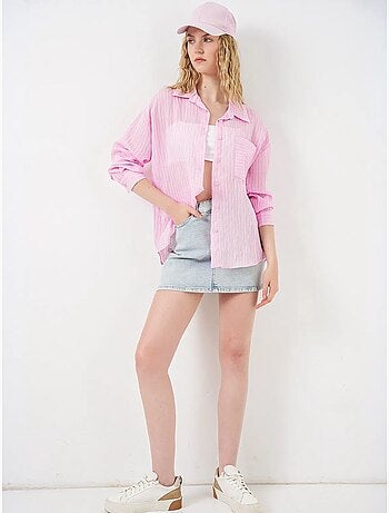 Chemise oversize rayée boutonnée bdart