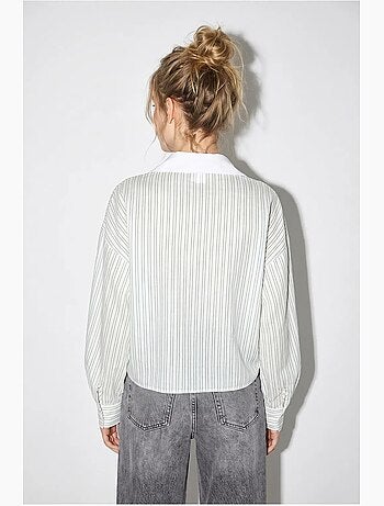 Chemise oversize rayée en popeline avec lien lucci
