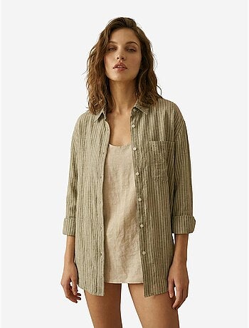 Chemise oversize rayée en popeline de coton my fashion