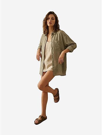 Chemise oversize rayée en popeline de coton my fashion
