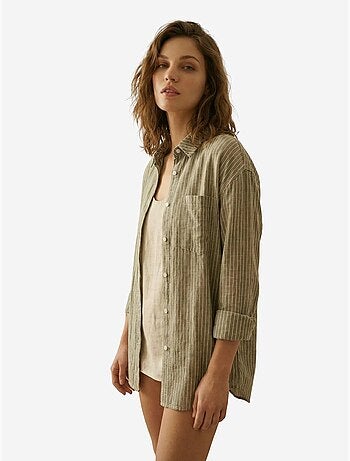 Chemise oversize rayée en popeline de coton my fashion