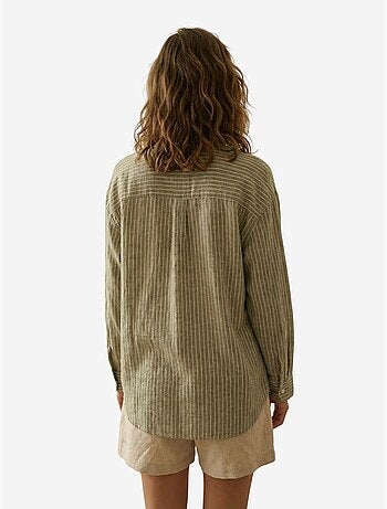 Chemise oversize rayée en popeline de coton my fashion