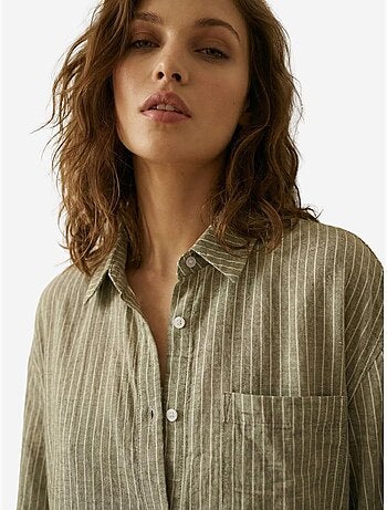 Chemise oversize rayée en popeline de coton my fashion
