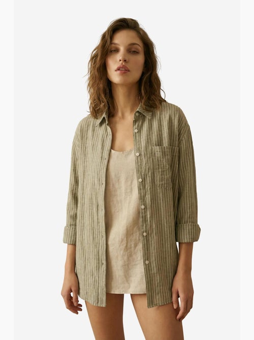 Chemise oversize rayée en popeline de coton my fashion - Kiabi