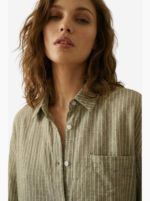 Chemise oversize rayée en popeline de coton my fashion - Kiabi