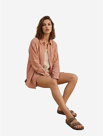 Chemise oversize rayée en popeline de coton my fashion