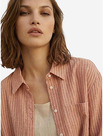 Chemise oversize rayée en popeline de coton my fashion