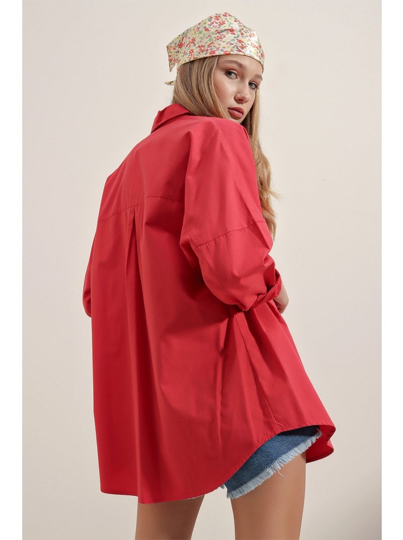 Chemise OVERSIZE Rouge - Kiabi