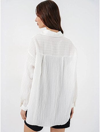 Chemise oversize texturée à rayures avec fermeture à boutons bdart